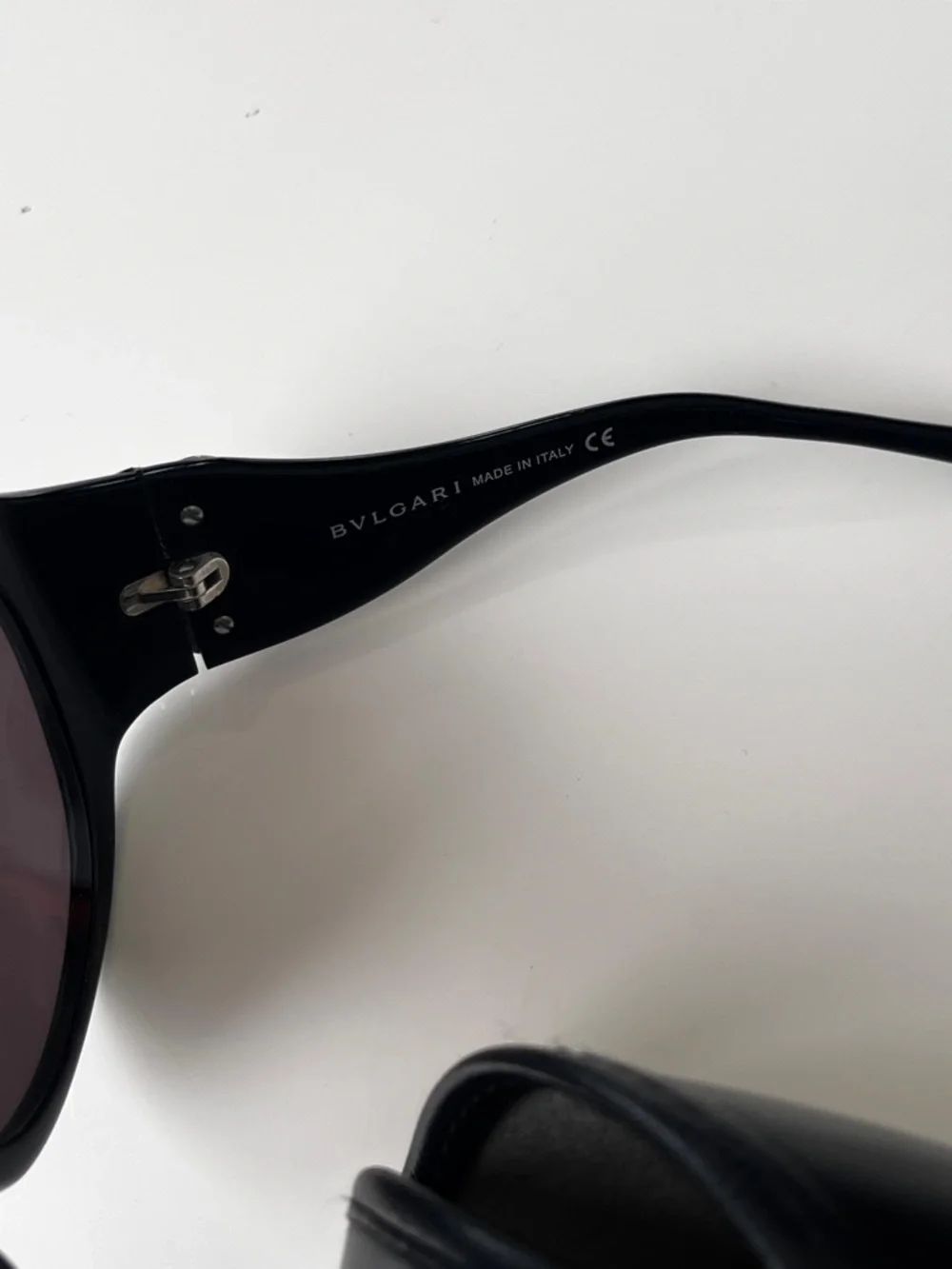 Bulgari Black Sunglasses with Crystal Floral Emblem